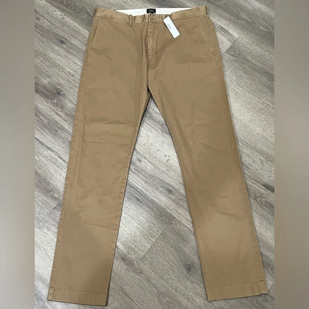 NWT Men’s J. Crew 484 Stretch Tan Khaki Chino 34W 34L Staple Slim Fit Pants